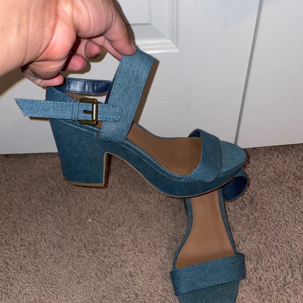Denim heels
